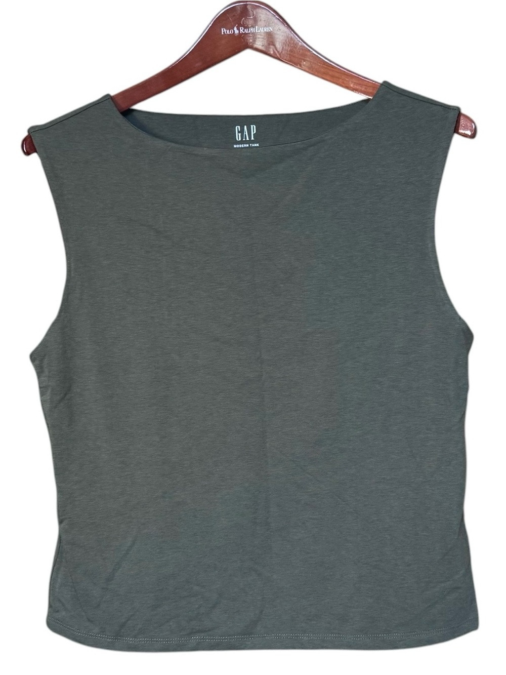 GAP Modern Tank Womens Green Sleeveless Boat Neck Knit Top Size L